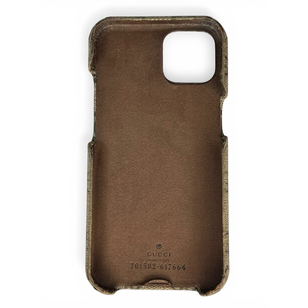 Gucci Ophidia GG Supreme iPhone 13 Case Beige Ebony snap off Card Slot Wallet - Picture 3 of 12